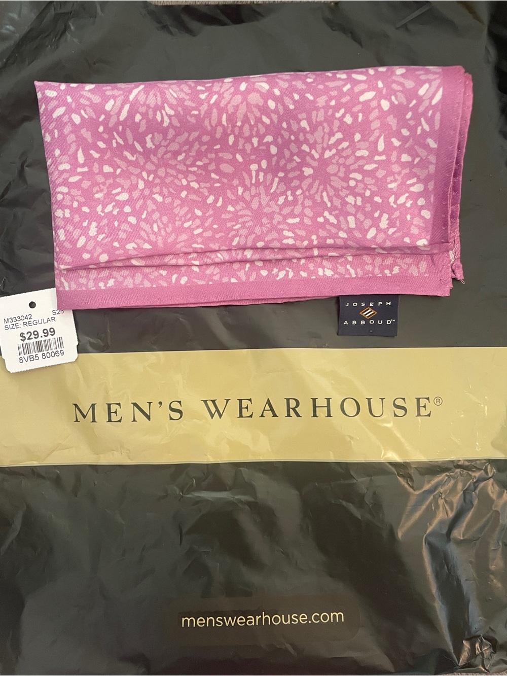 Joseph Abboud Pink White Scatter Pocket Square